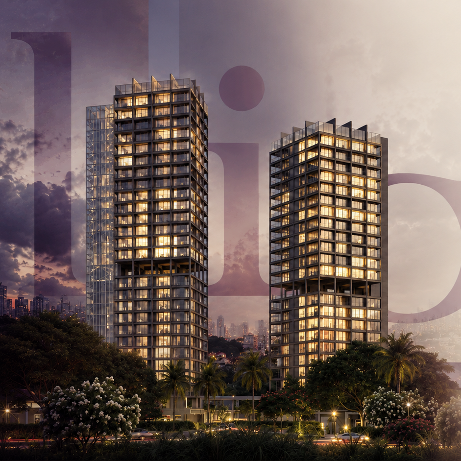 Duas torres residenciais em São Paulo ao anoitecer, projecto de arquitectura do LIG
